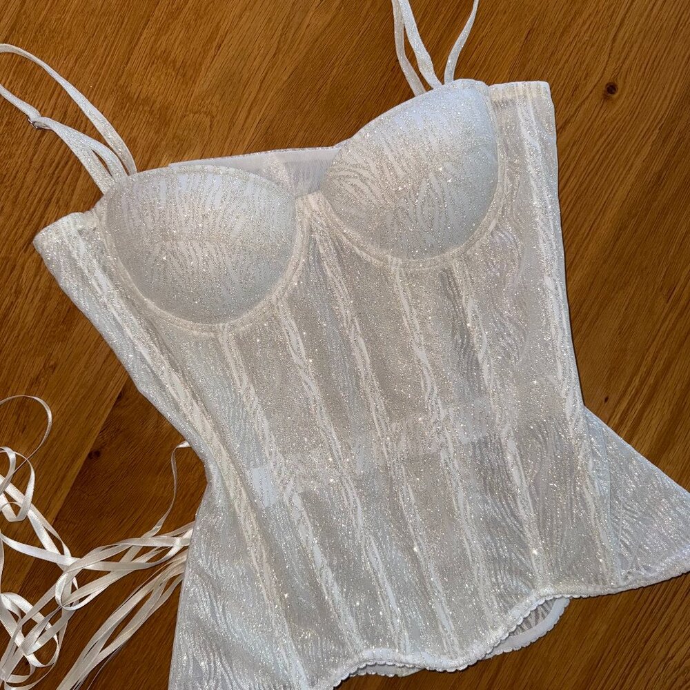 White Sparkly Corset Top
